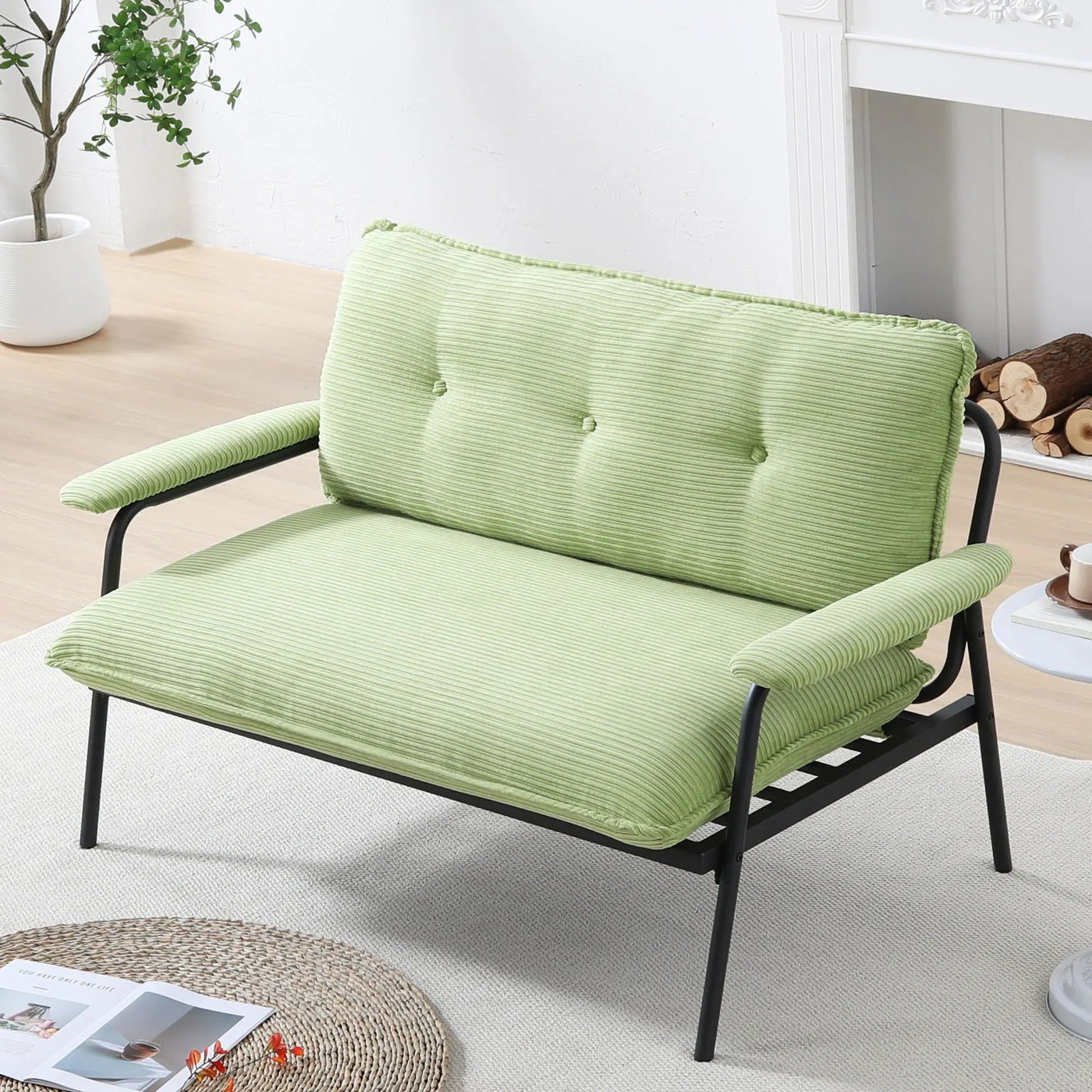 Modern Metal Frame Sofa With Sponge Filling For Compact Spaces And Versatile Use by Unique Piece Furniture