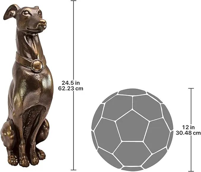 Design Toscano Greyhound Sentinel Cast Iron Dog Statue by GreenHaven Gardens