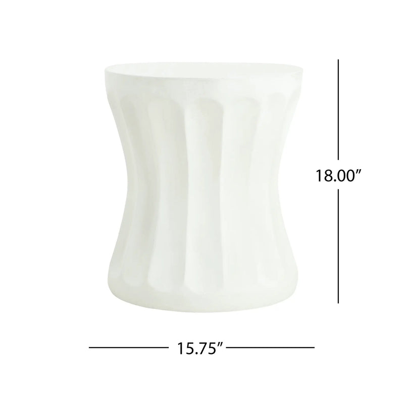 Outdoor Round Concrete Antique White Side Table by HouseOfZazla
