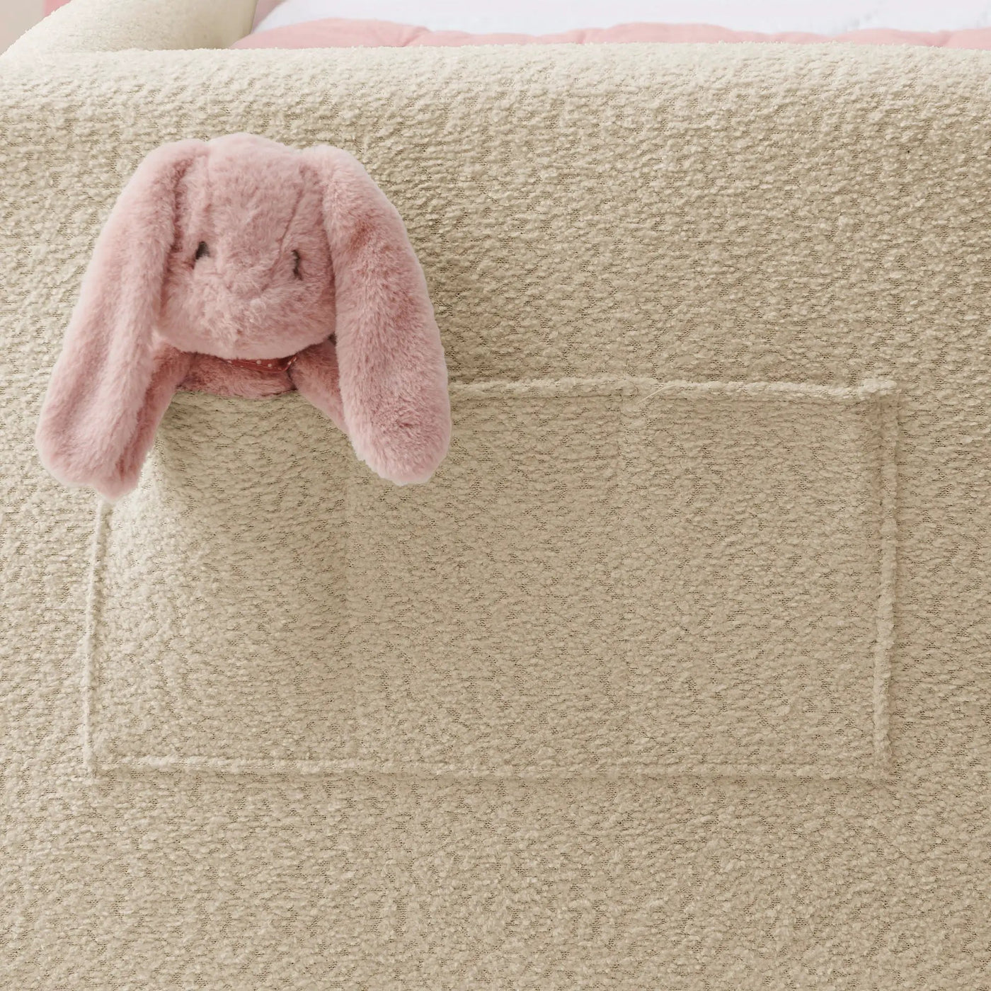 Cute Rabbit Ear Upholstered Platform Bed Frame With Safety Rail by Unique Piece Furniture