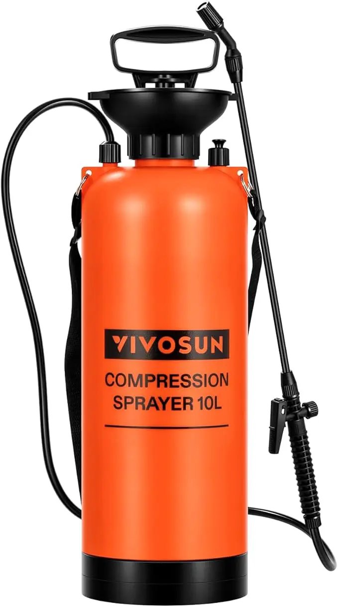 VIVOSUN 2.64-Gallon Pump Pressure Sprayer, Pressurized Lawn & Garden Water Spray Bottle with Adjustable Shoulder Strap, for Plants Spraying, Garden Watering and Household Cleaning by GreenHaven Gardens