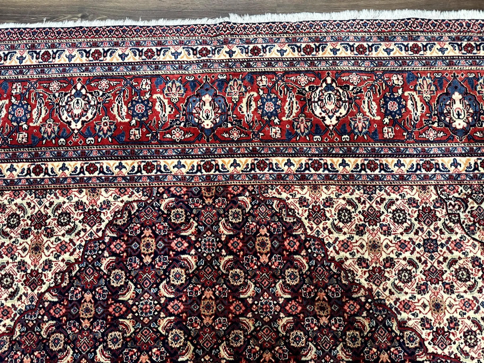Persian Tabriz Rug 11x14 Navy Blue Herati Wool Carpet by Jewel Rugs