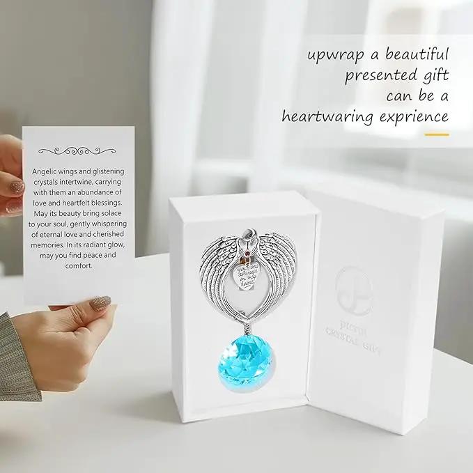 Memorial Gifts for Loss of Loved One Unique Sympathy Gifts Rainbow Sun Catcher Indoor Window Hanging Crystal Prism Grief Bereavement Gifts Ideas for Who Loss of Mom Dad (Sky Blue) by GreenHaven Gardens