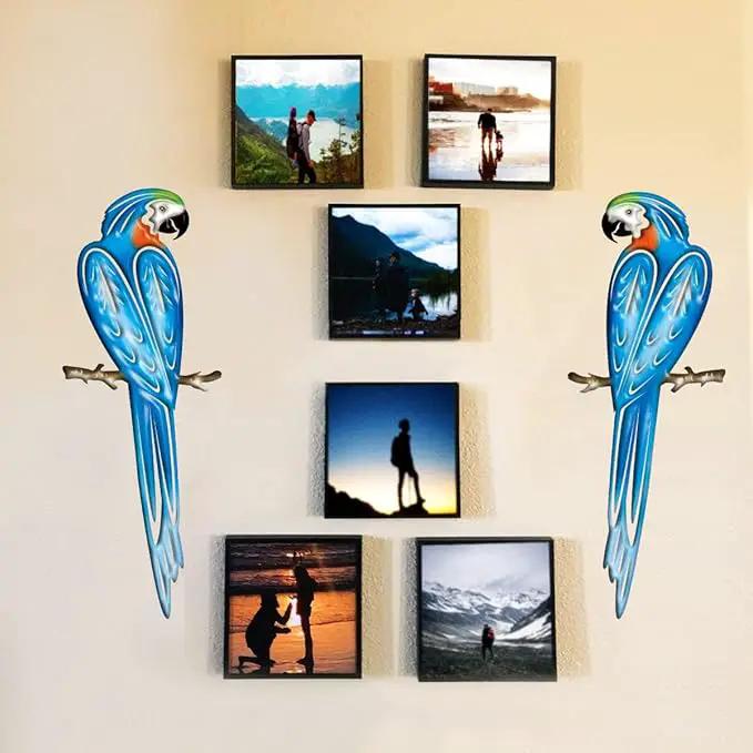 EiGreen Metal Bird Wall Art Decor 3D Outdoor parrot Sculpture, Hanging Decor Metal Wall Decor Suitable for Gardens Fence Patio Living Room Bedroom Yard Decor by GreenHaven Gardens