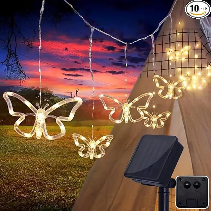 Solar USB String Butterfly Lights Indoor Outdoor 10 LED Fairy Light Decorations for Garden Fence Patio Yard Christmas Tree, Lawn, Patio, Party Decoration (Solar Light) by GreenHaven Gardens
