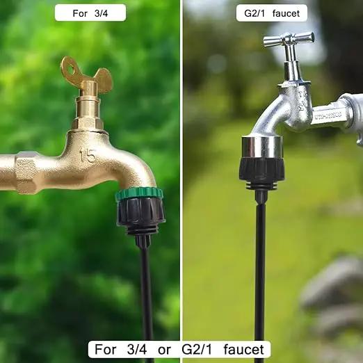 5 Pack Drip Irrigation Tubing Connectors,DanziX 1/4 Inch Drip Irrigation Tubing x 3/4 or G2/1 FHT Faucet Adapter,1/4 Inch Drip Irrigation Garden Hose Adapter by GreenHaven Gardens