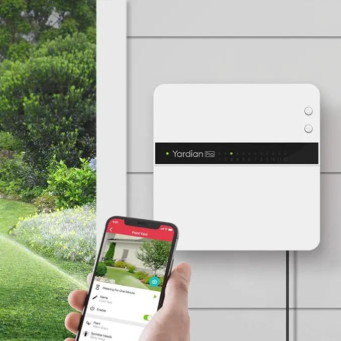 Yardian Pro Smart Sprinkler Controller 8 Zone - Control Buttons, Apple HomeKit, Alexa, Google Assistant and Home Assistant Compatible, Enhanced Wi-Fi, RJ45, Level VI Worldwide Power Supply by GreenHaven Gardens