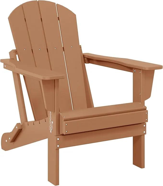 Westin Outdoors Laguna WO Home Outdoor Adirondack Folding Chair Lounger Seat Traditional Retro Home Furniture for Beach, Balcony, Backyard, Lawn, Patio, Pool, Deck, Garden (Teak) by GreenHaven Gardens