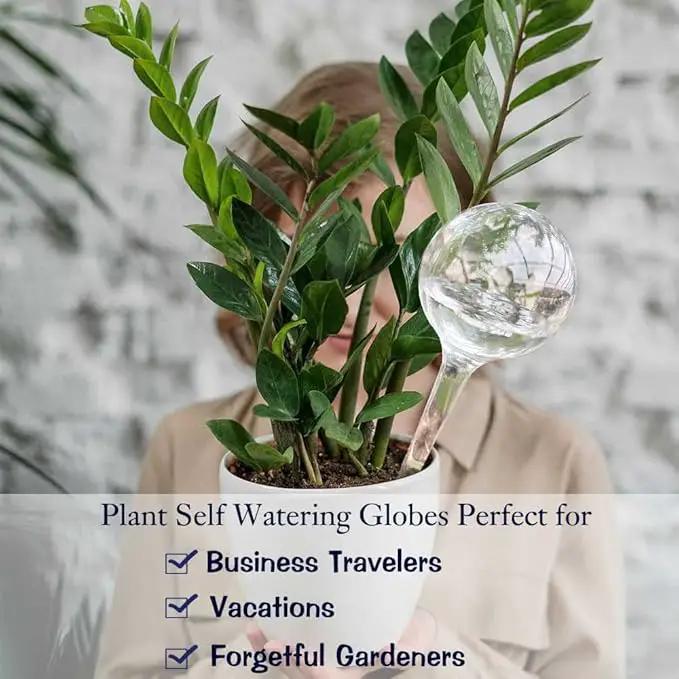 10pcs Plant Watering Devices, Planter Self Watering Globes for Home Potting, Plastic Garden Flower Plant Watering Spikes Automatic Plant Waterer System Set Suit for All Indoor Outdoor Plant by GreenHaven Gardens