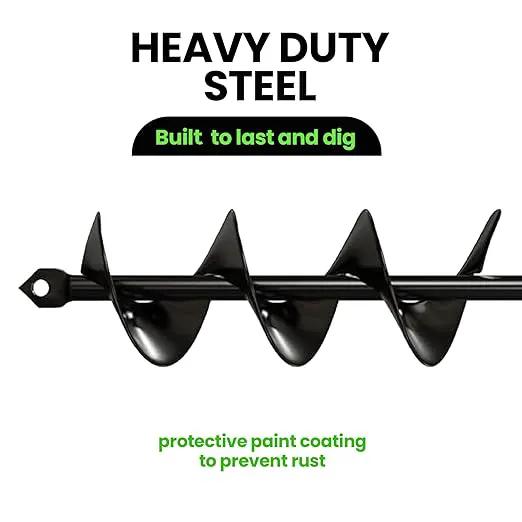 K-Brands Auger Drill Bit for Planting – 1.8 x 14.6 Inch - Garden Spiral Hole and Bulb Planter Tool for Umbrella Holes - 3/8 Inch Hex Drive by GreenHaven Gardens