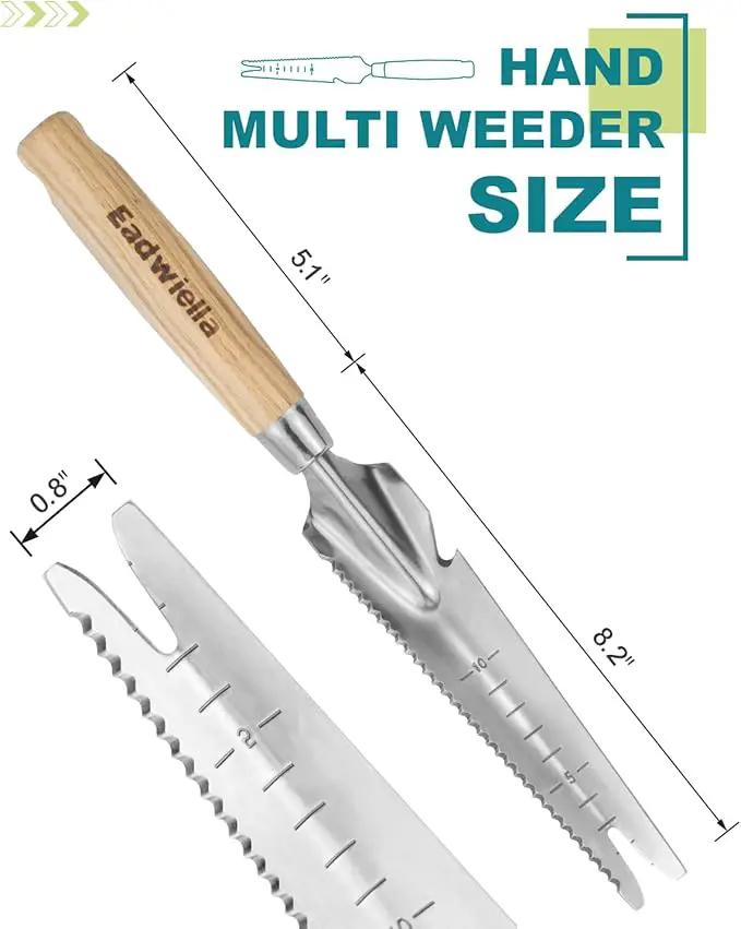 Hand Weeder Trowel Garden Weed Puller Weed Pulling Tool Hand Weeder Cutter Tool for Gardening Weeding Digging Cutting Transplanting Measuring Planting Removing Multi Use Garden Weed Picker Hand Tool by GreenHaven Gardens