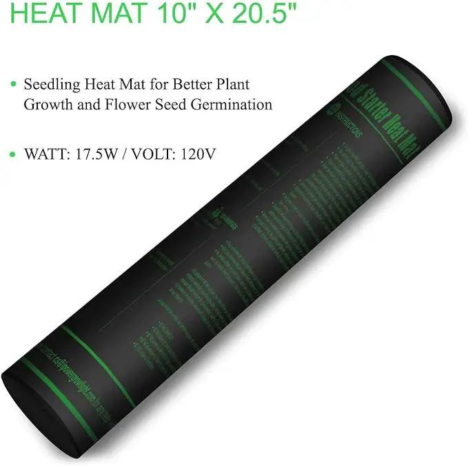 iPower GLHTMTSX2-A 2-Pack 10" x 20.5" Durable Waterproof Seedling Heat Mat Warm Hydroponic Plant Germination Starting Pad, Green by GreenHaven Gardens