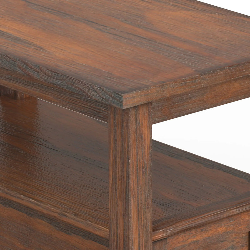 Warm Shaker - Narrow Side Table - Distressed Charcoal Brown by Unique Piece Furniture