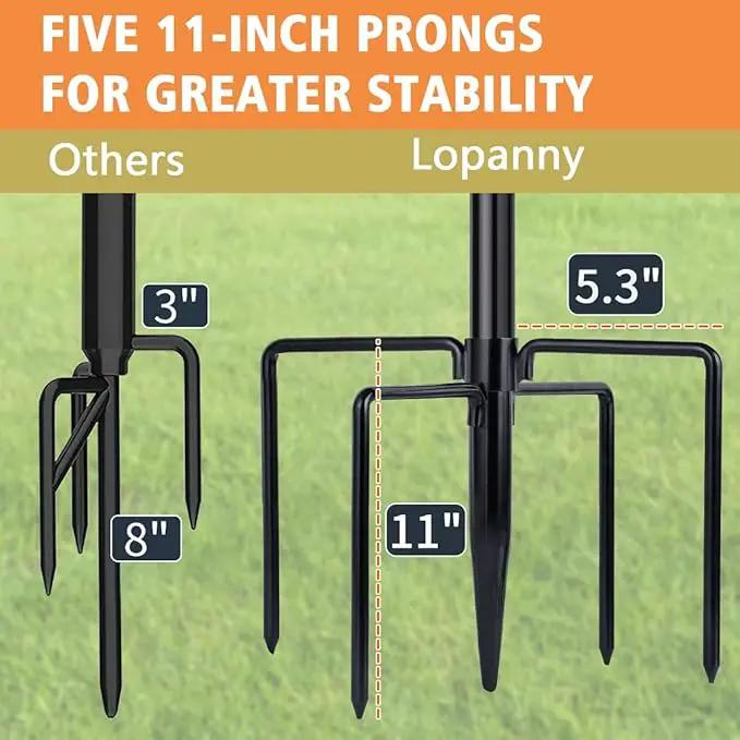 LOPANNY String Light Poles - 2 Pack 9.8FT Ft Light Poles for Outside String Lights,Outdoor Light Poles with Fork,Metal Poles Stand for Patio Deck Backyard by GreenHaven Gardens