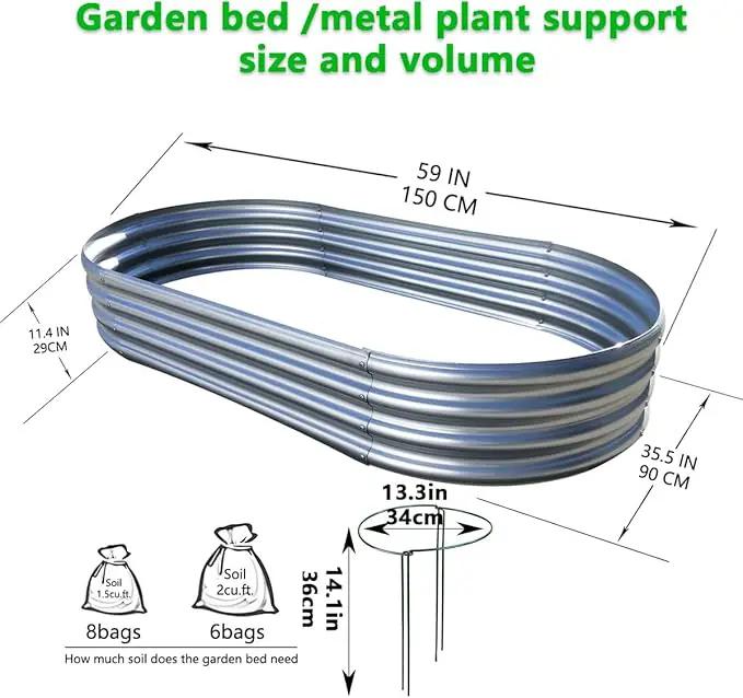 Raised Garden Bed, 2 Pcs 5×3×1ft Outdoor Galvanized Planter Boxes, Galvanized Garden Beds Outdoor with Metal Plant Stakes, Large Raised Garden Stock Tank, Garden Beds Outdoor for Vegetables by GreenHaven Gardens