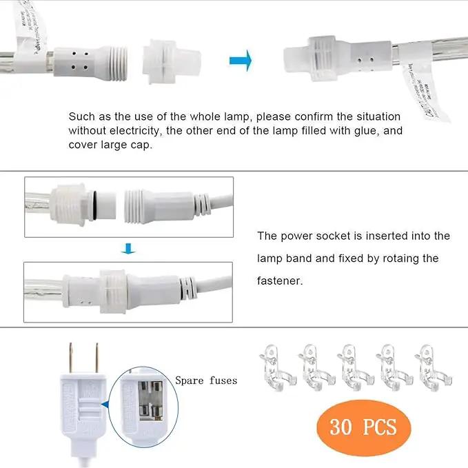 100ft LED Rope Lights Outdoor, 720 LED Connectable & Flexible Tube Lights with 8 Modes, Waterproof LED Rope Lighting for Independence Flag Day, Memorial Day, Outdoor,Indoor Decor (Red & White & Blue) by GreenHaven Gardens