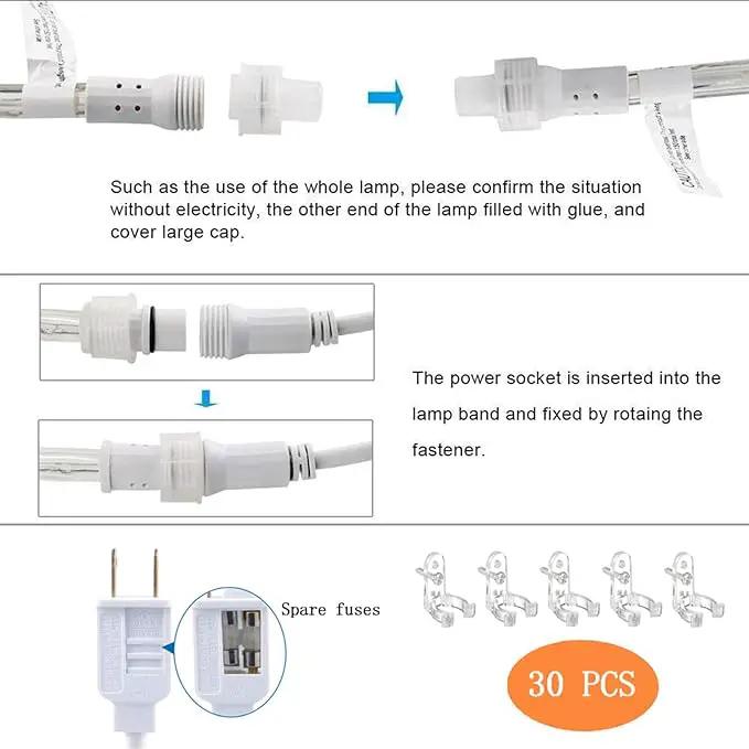100ft LED Rope Lights Outdoor, 720 LED Connectable and Flexible Tube Lights with 8 Modes, Waterproof LED Rope Lighting for Garden, Patio, Pool, Bedroom, Party, Indoor Outdoor Decoration (Warm White) by GreenHaven Gardens