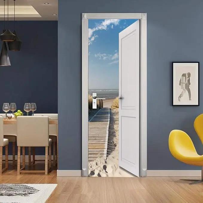 3D Peel and Stick Murals - Outer Beach Road - Wallpaper Self-Adhesive Decals Removable PVC Waterproof Door Poster for Bedroom Living Room Decoration 33.9 x 78.7 inch by GreenHaven Gardens