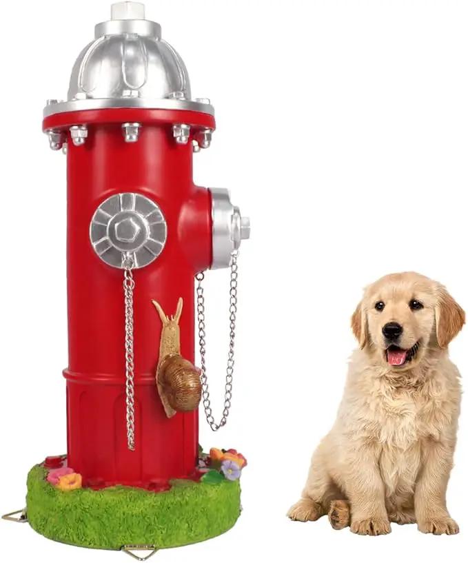 Large Dog Fire Hydrant Pee Post Training Statues with Snail Puppy Pee Training Post Resin Garden Fire Hydrant Figurines for Indoor Outdoor Decor by GreenHaven Gardens