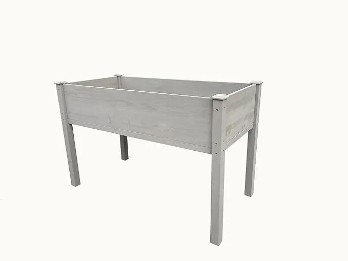 BTExpert 4ft Raised Garden Bed with Legs, 48x24x30in Elevated Wood Planter Box Stand for Vegetable Flower Backyard, Patio, Balcony Bed Liner Outdoor - Grey 30 in Height by GreenHaven Gardens