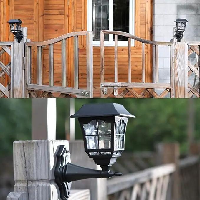 MAGGIFT 2 Pack Solar Wall Lantern Outdoor, Exterior Waterproof 15 Lumens Solar Sconce Light Fixture with Wall Mount Kit for Front Door Fence Garden Decor by GreenHaven Gardens