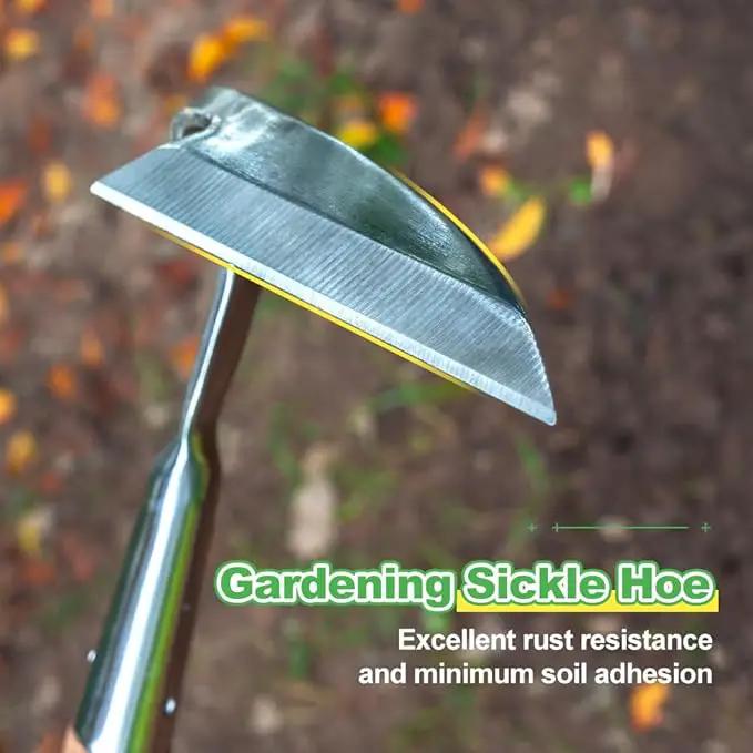 Berry&Bird Japanese Weeding Sickle, Versatile Long Handle Weeding Tool Garden Hoe for Effective Weeding, Cultivating, Soil Loosening & Digging by GreenHaven Gardens