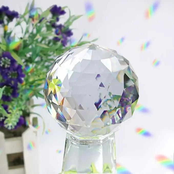 2 Pack Clear Glass Crystal Ball Prisms Window Rainbow Maker Sphere Faceted Gazing Ball Prism Prism Suncatcher for Home Décor, Feng Shui, (60mm /2.36inch, 2 pcs) by GreenHaven Gardens