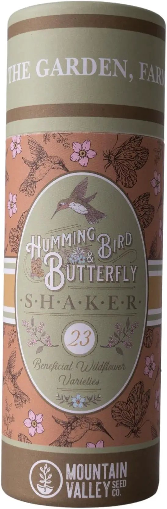 Wildflower Seeds Shaker - Hummingbird and Butterfly Mix - 100,000+ Wild Flower Seeds - in Beautiful Easy to Sow Seed Shaker - Attract Pollinators with These 23 Pure Non-GMO Varieties by GreenHaven Gardens