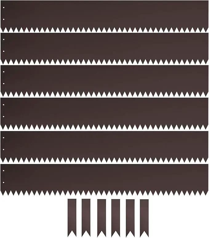 40" L x 6" H Metal Landscape Edging, Heavy Duty Galvanized Steel Garden Edging,6 Pack Steel Landscape Edging with Clips for Lawn, Flower Bed, Yard (Brown) by GreenHaven Gardens
