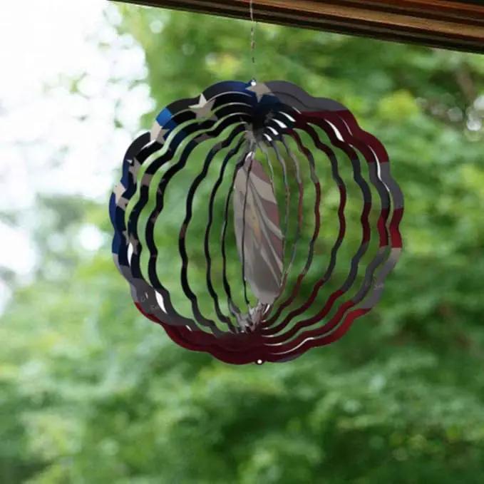 Patriotic Wind Spinner Metal Garden Decor Outdoor 3D Stainless Steel Sculptures Kinetic Hanging Whirligigs Yard Art Decorations Backyard Indoor Patio Lawn Ornaments Clearance Sun Catcher Windmill by GreenHaven Gardens