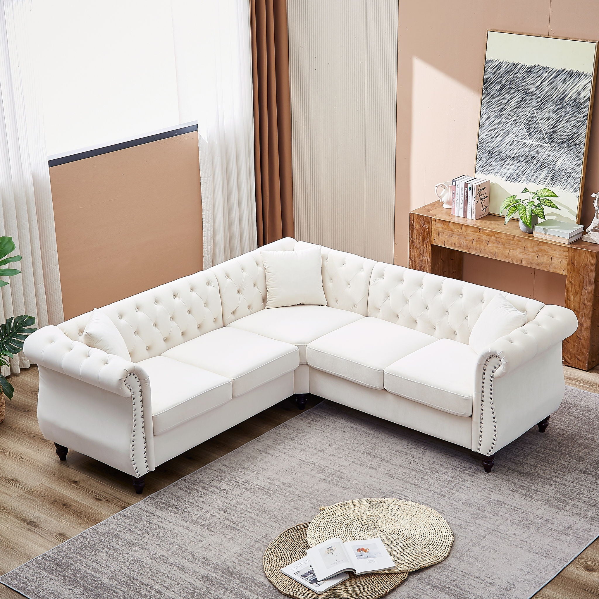 Streamline Modern L-Shaped Corner Sofa by HouseOfZazla