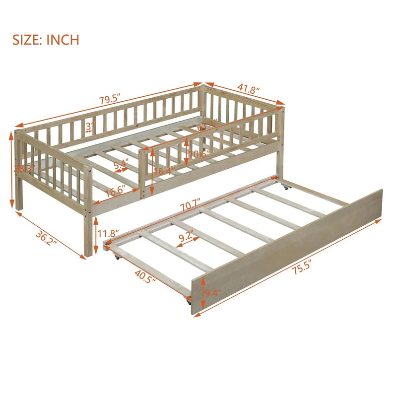 Multi Functional Wooden Daybed Bed by Unique Piece Furniture