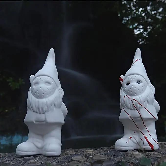 Garden Gnome Ceramics to Paint Garden Gnome Horror Halloween Gothic Indoor Home Decor Gifts Ready to Paint Ceramic