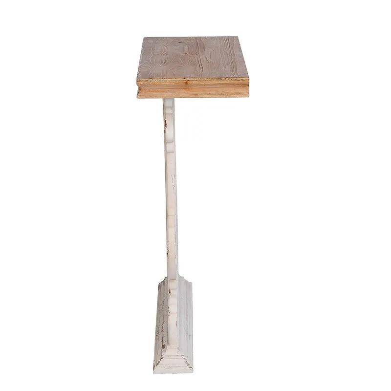 Classic Vintage Wash Console Table With Wood Top - Brown / Antique White by HouseOfZazla