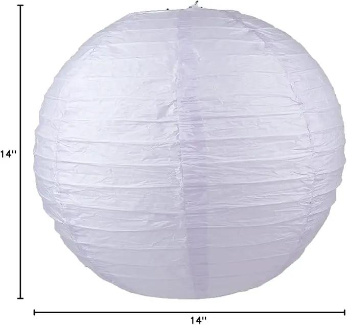 WYZworks - Round Paper Lanterns 10 Pack (Light Lavender, 14") - Hanging Paper Lanterns Lamp for Wedding, Birthday, Party and Home Decorations with 8", 10", 12", 14", 16" Option by GreenHaven Gardens