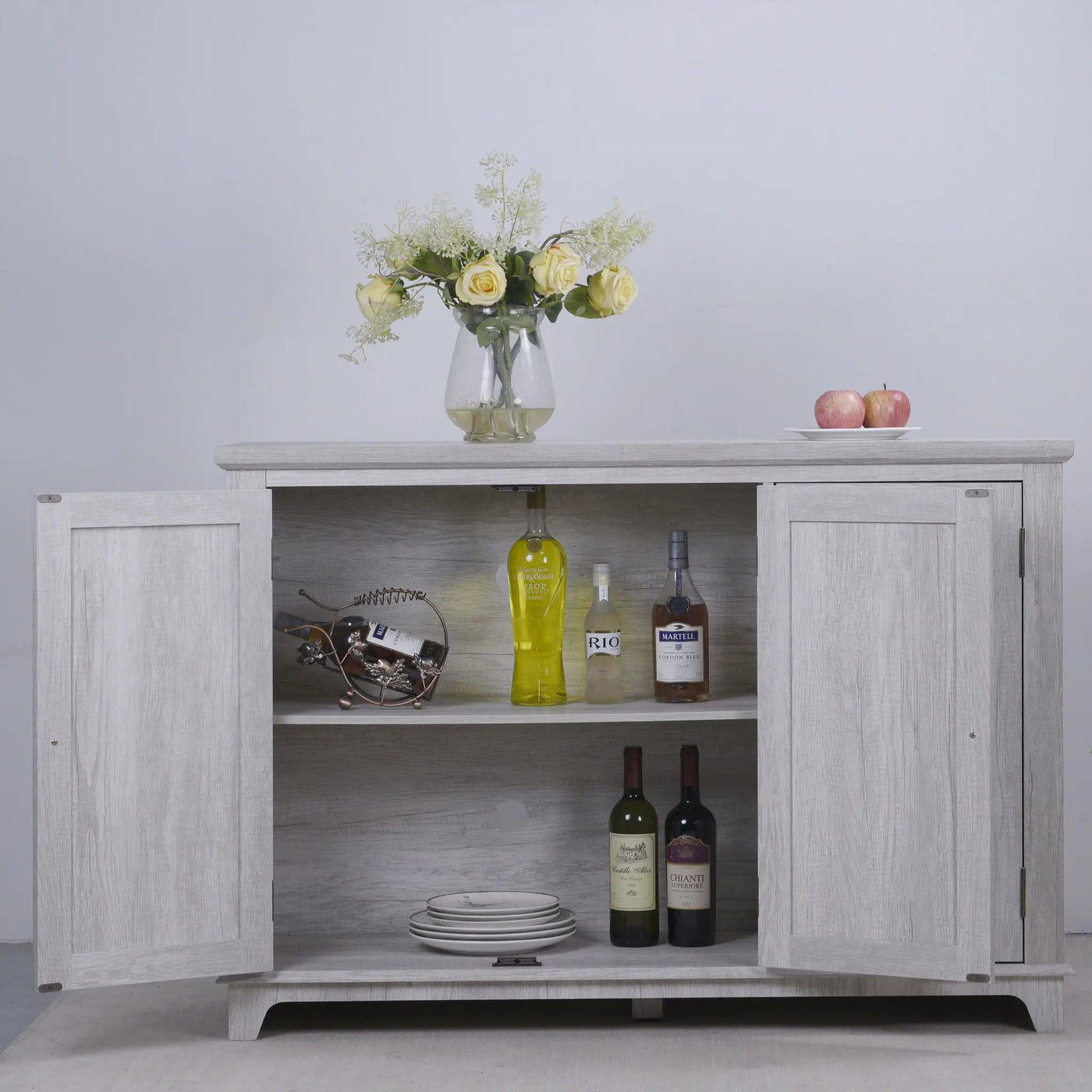 3 Door Mirrored Sideboard Cabinet With Adjustable Shelves by HouseOfZazla