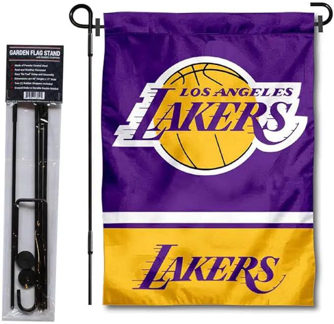 WinCraft Los Angeles Lakers Garden Flag and Pole Stand Holder by GreenHaven Gardens