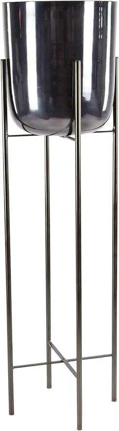CosmoLiving by Cosmopolitan Metal Indoor Outdoor Planter Dome Large Planter Pot with Removable Stand, Set of 2 Planters 39", 46"H, Black by GreenHaven Gardens