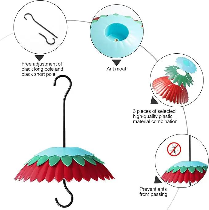 Suet Feeder Double with Weather Guard & Ant Moat, Skaithee Bird Feeders for Outdoors Hanging with 2 Holders Keep Cakes Clean & Fresh Attracts Wild Birds Great for Woodpecker & Clinging Birds, Red by GreenHaven Gardens