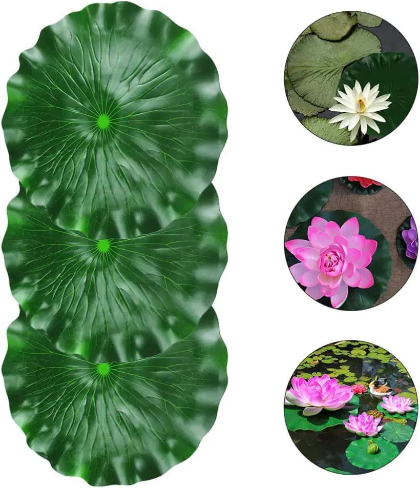 GANAZONO Simulated Lotus Leaf Lily Pads for Ponds Floating Water Lily Pads biryani Masala Plastic Pond Aquarium Lifelike Leaves Lotus Leaves Fake Blue eva Artificial Leaf Branch by GreenHaven Gardens