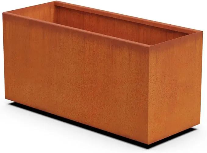 40-Inch Corten Steel Planter Box - Extra Large Rectangular Planter for Outdoor Plants | Modern Heavy Duty Design | Made in USA by GreenHaven Gardens
