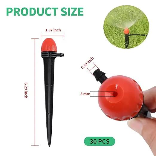 30pcs 16CM Full Circle Scattering Nozzle Drip Emitters for 1/4" Drip Irrigation Tubing Adjustable 360 Degree Wat by GreenHaven Gardens