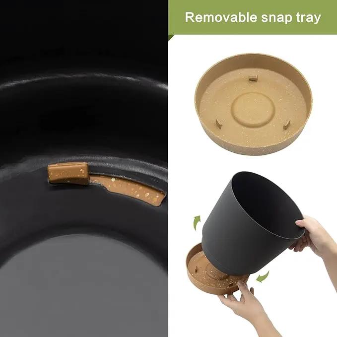 QCQHDU 12 inch Plant Pot, 2 Pack Planters for Indoor Plants with Drainage Holes & Saucer, Outdoor Flower Pots Home Garden Modern Decor by GreenHaven Gardens