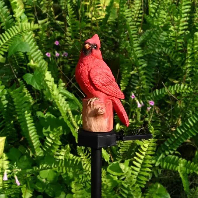 Cardinal Garden Decor Red Bird Figurine Memorial Solar Light Outdoor Stake Patio Yard Art Lawn Ornaments Porch Cute Christmas Decorations Outside Mom Grandma Women by GreenHaven Gardens