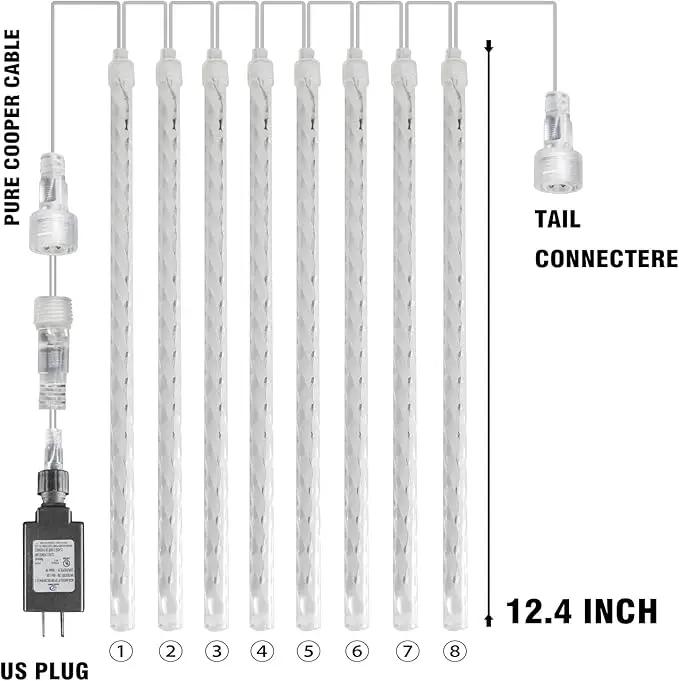 Dazzle Bright Meteor Shower Rain Lights (288 LED, White) by GreenHaven Gardens