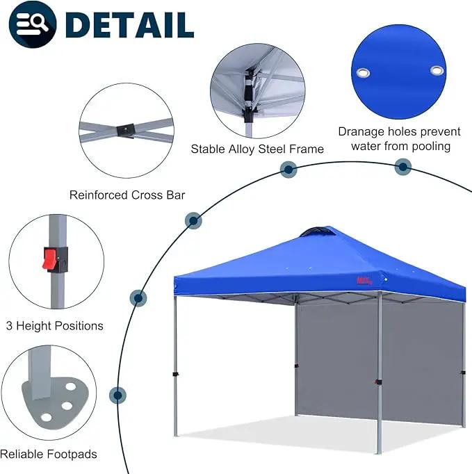 MASTERCANOPY Durable Pop-up Canopy Tent with 1 Sidewall (10'x10',Blue) by GreenHaven Gardens