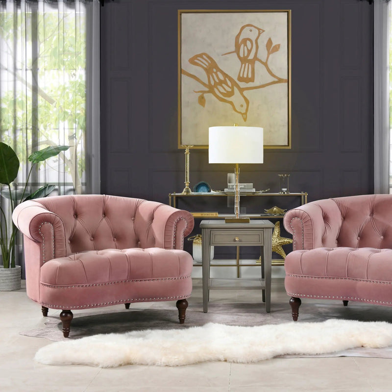 La Rosa - Victorian Tufted Upholstered Accent Chair by HouseOfZazla