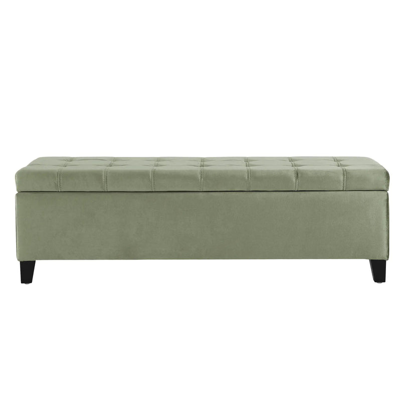 Wendover Elegant Tufted Storage Bench With Lift-Up Top And Birch Wood Legs by HouseOfZazla