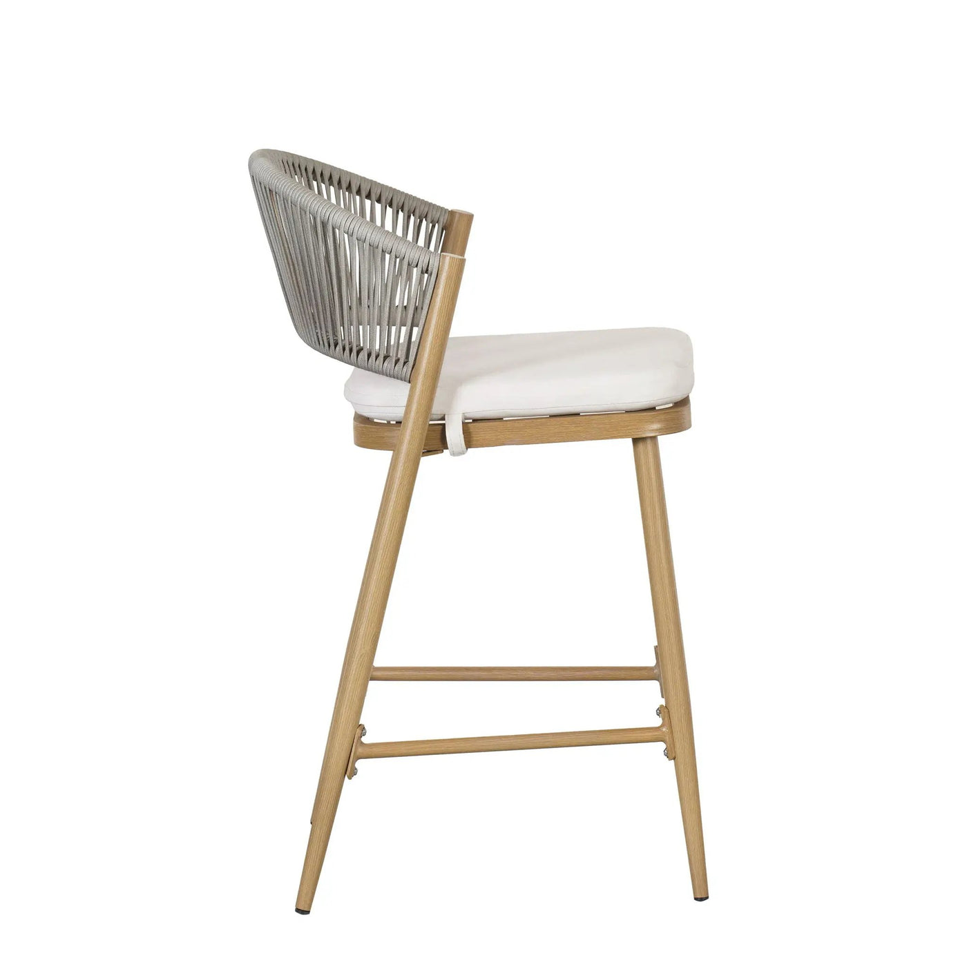 Outdoor 26" Counter Height Metal Frame Counter Stools With Scallop Shaped Backrest & Water Resistant Cushions by HouseOfZazla