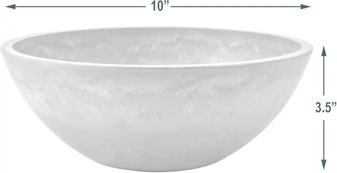 PSW Pot M25C Collection Shallow Garden Bowl Low Planter for Succulents, Bonsai, Fairy Gardens, Herbs, 10-inch, Chocolate by GreenHaven Gardens